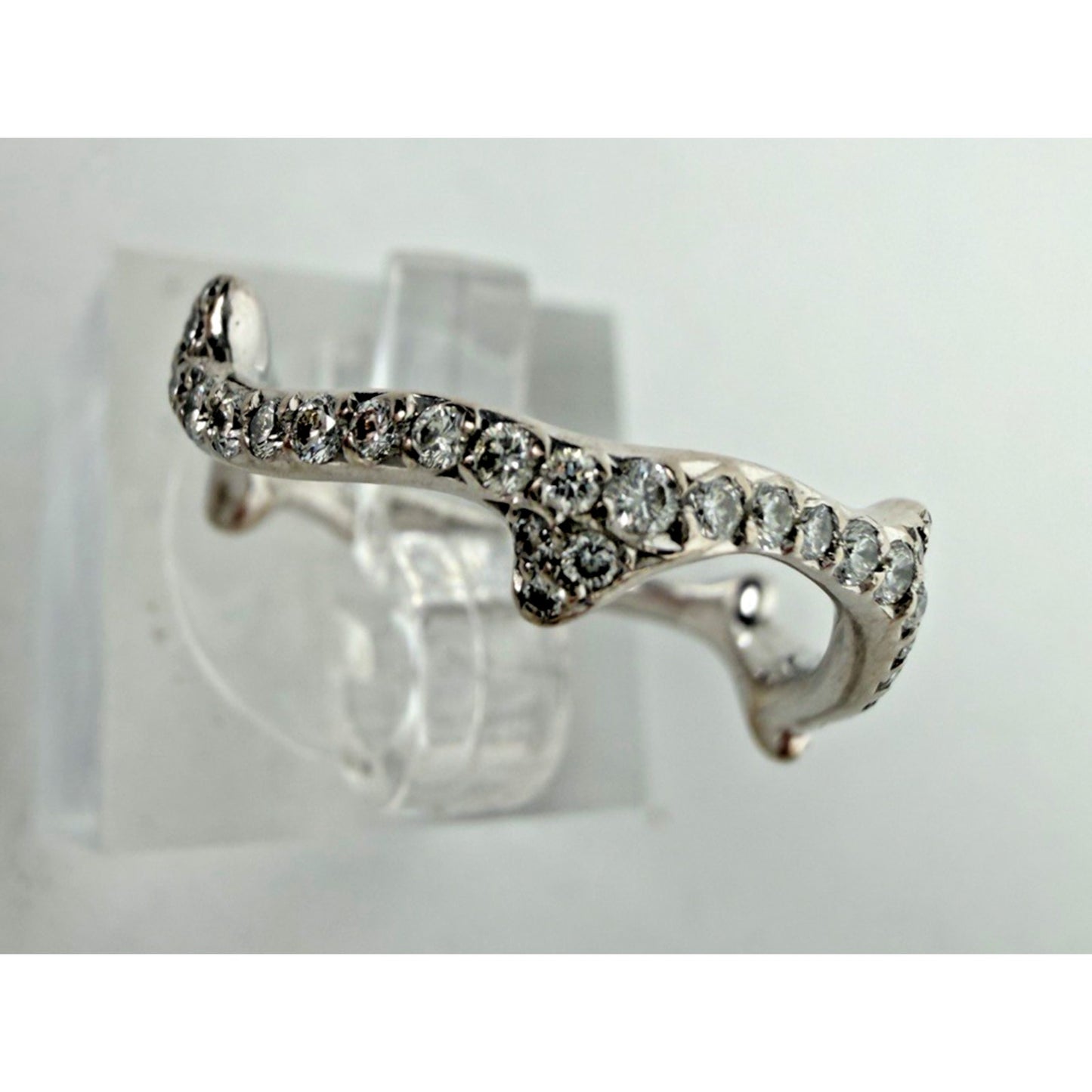 Dior Bois de Rose Ring with Diamonds in 18k White Gold Size 5.5