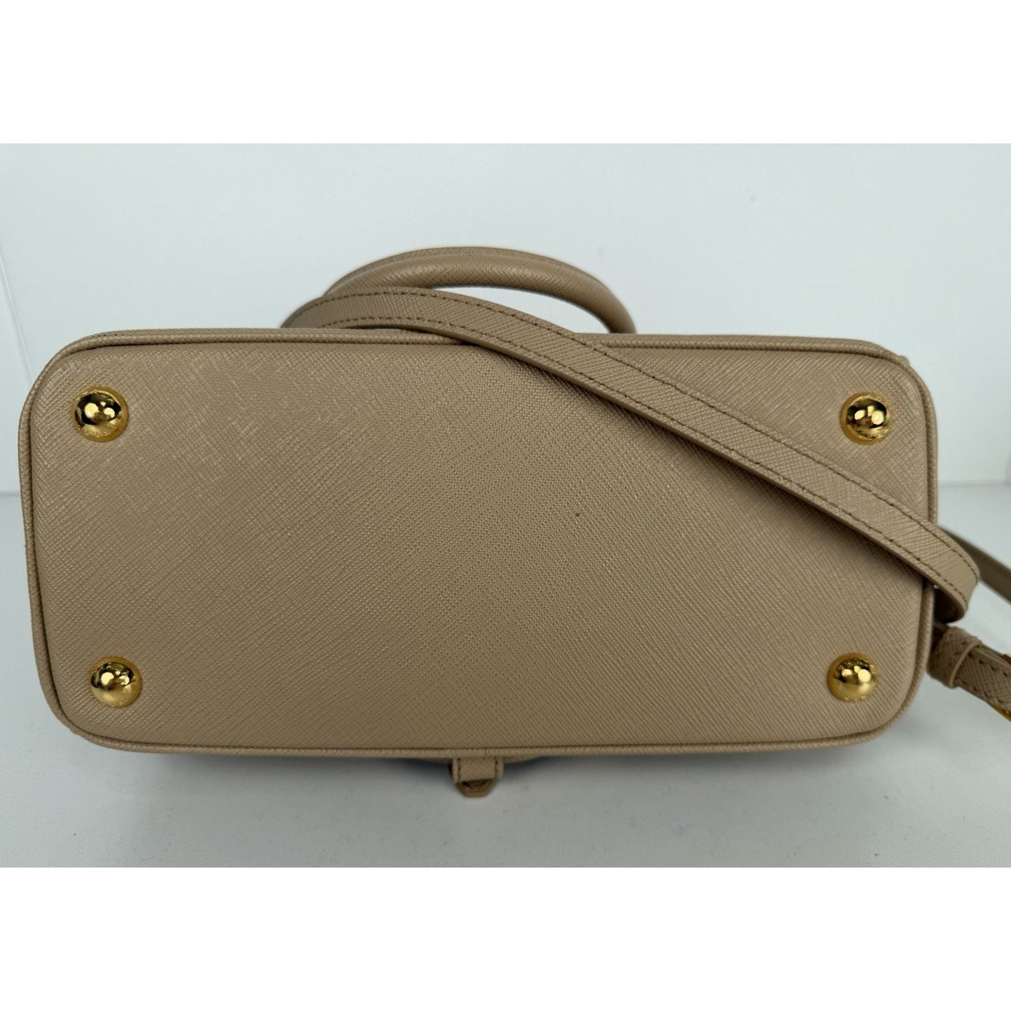 Prada Galleria Small Top Handle Bag in Beige Saffiano Leather C-9