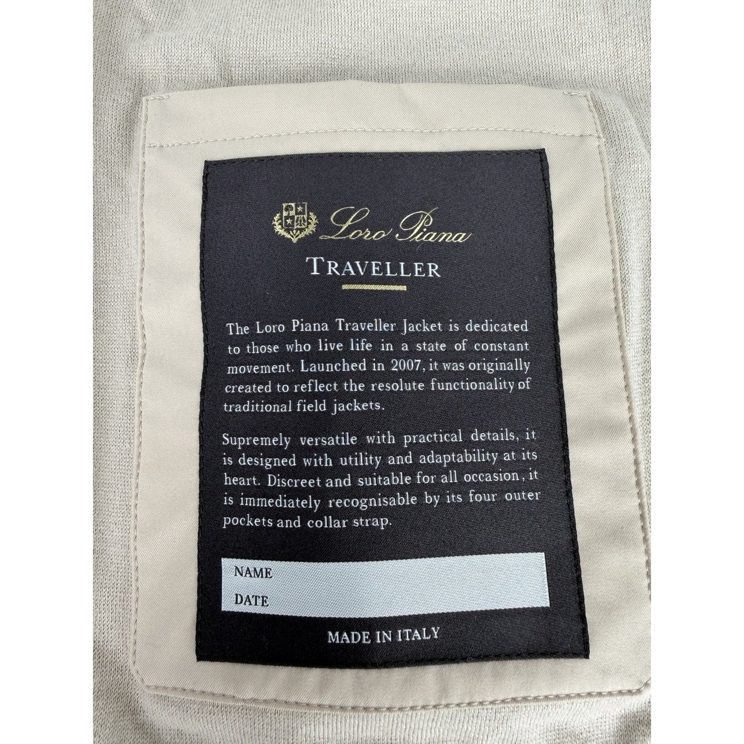 Loro Piana Windmate Traveller Field Jacket in Beige Technical Nylon