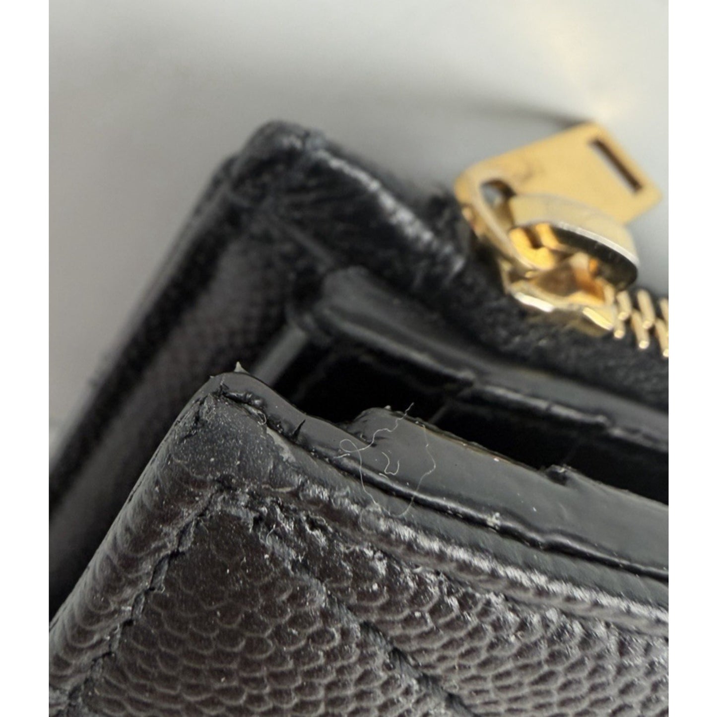 Saint Laurent Matelasse Bifold Wallet Black Quilted Grain De Poudre Leather K1