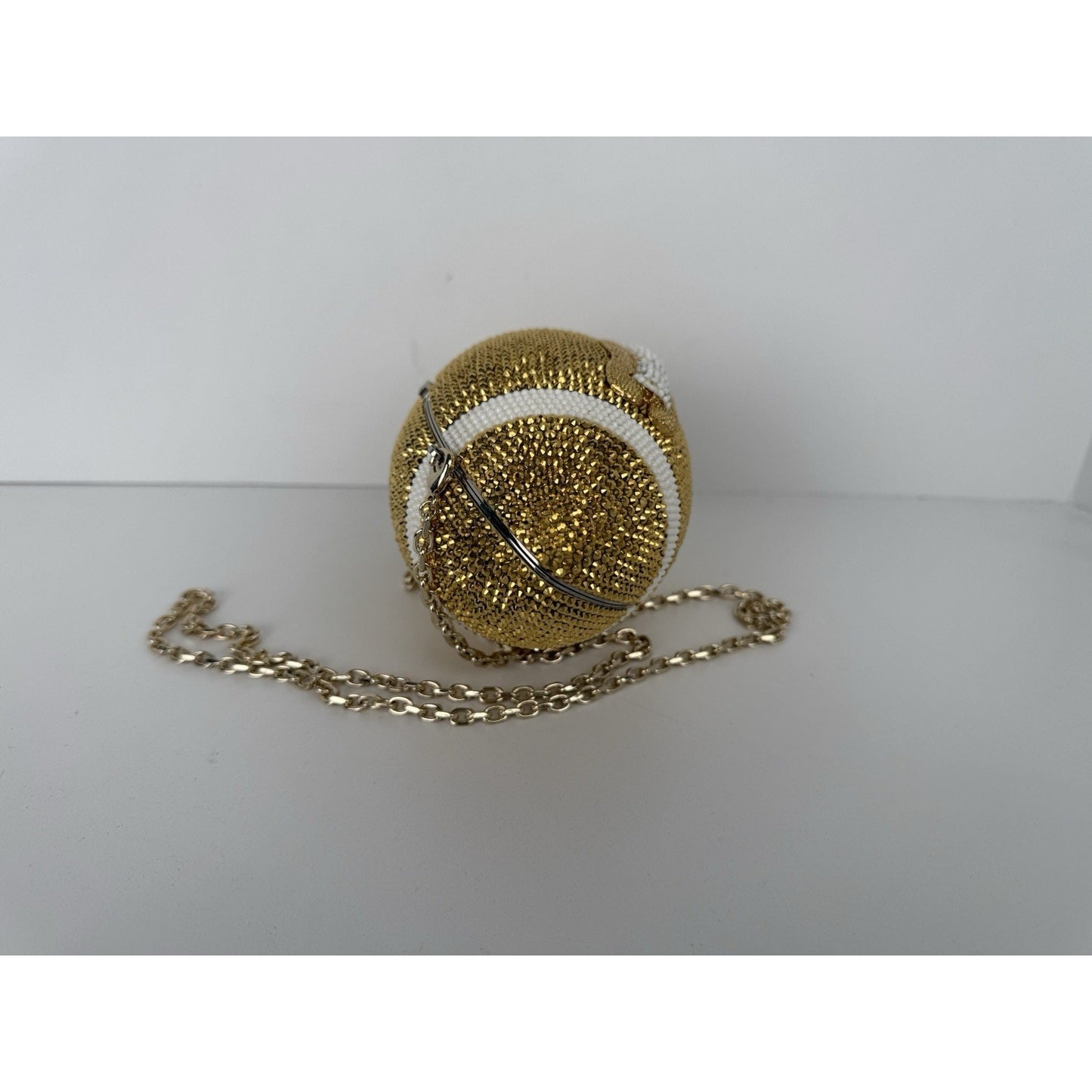 Judith Leiber Crystal Football Minaudiere Bag
