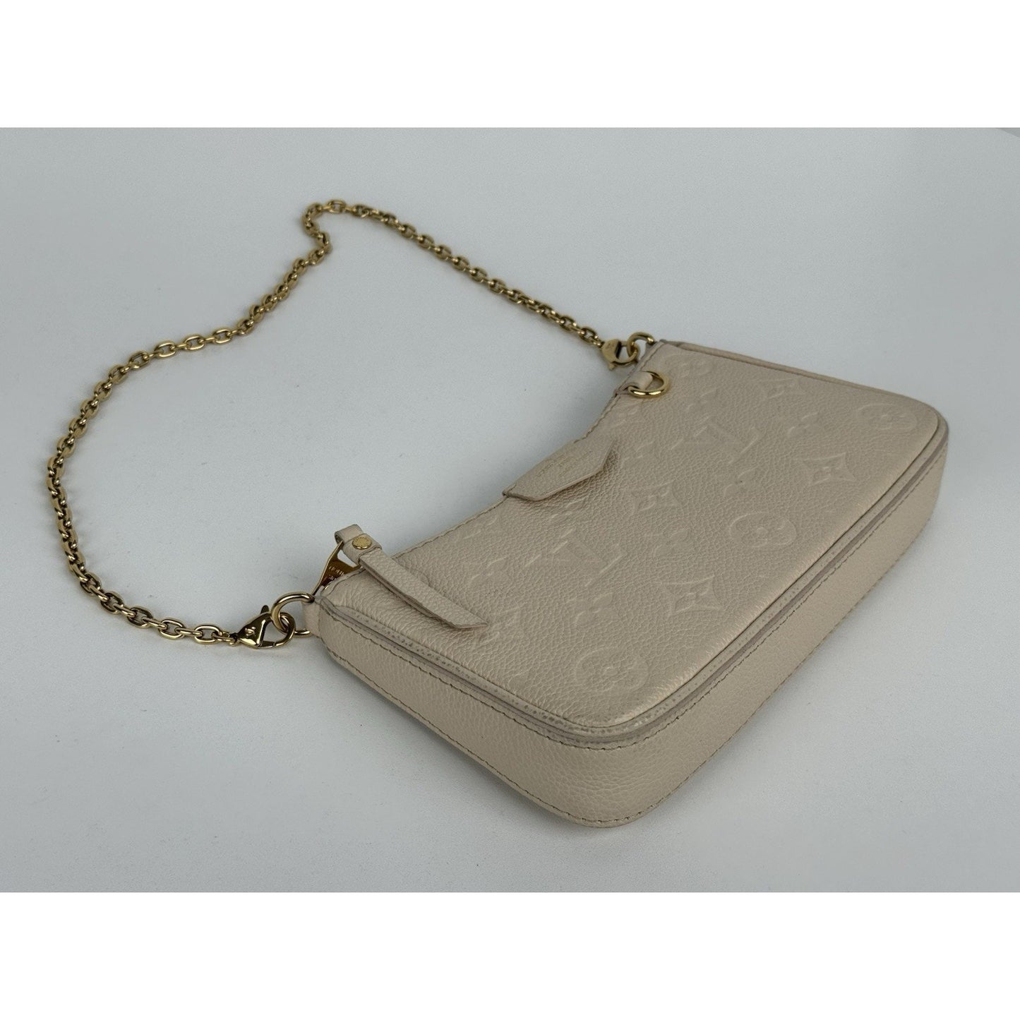 Louis Vuitton Easy Pouch On Strap White Monogram Empreinte Leather