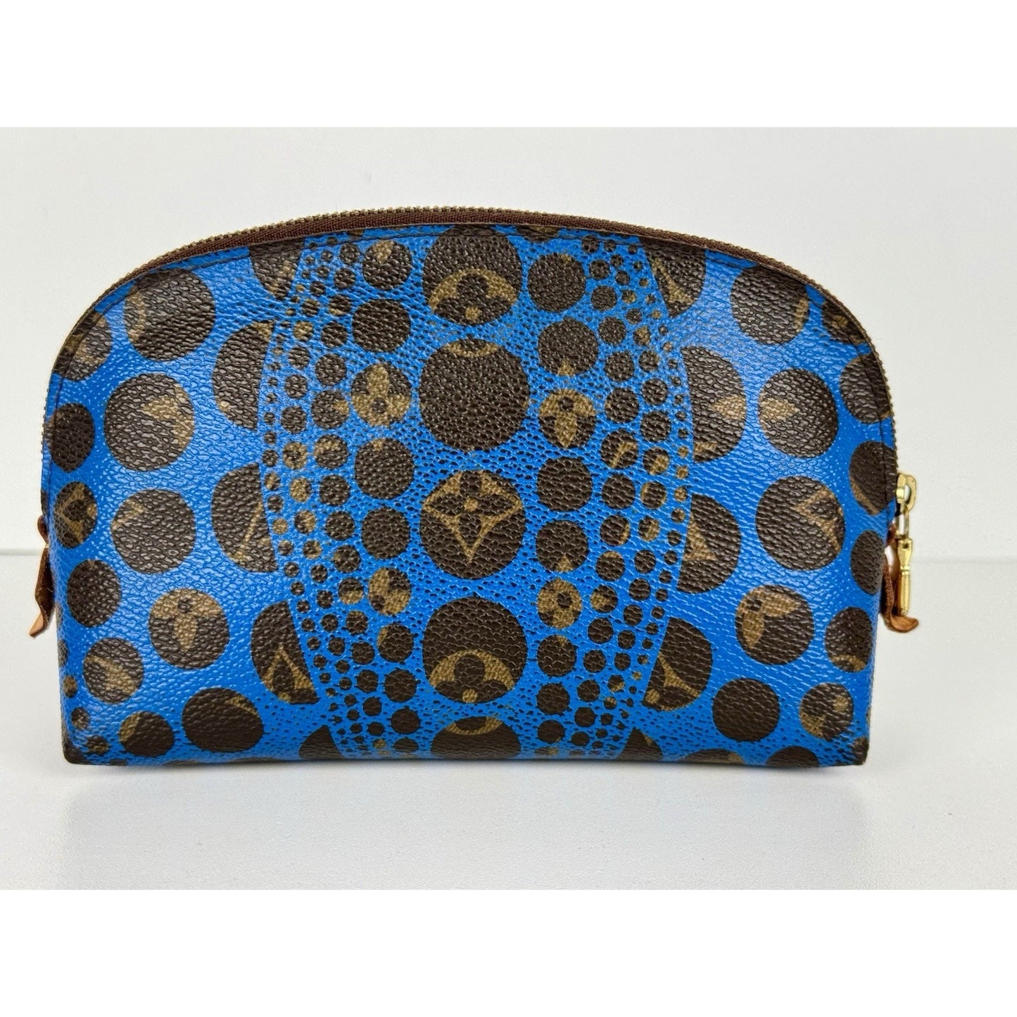 Louis Vuitton Yayoi Kusama Pumpkin Dots Cosmetic Pouch Blue Canvas C-7