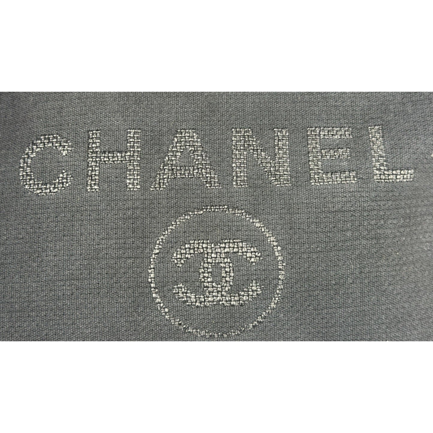 Chanel Deauville Tote Bag Smmall in Black Canvas with Gold-Tone Hardware NFC C4