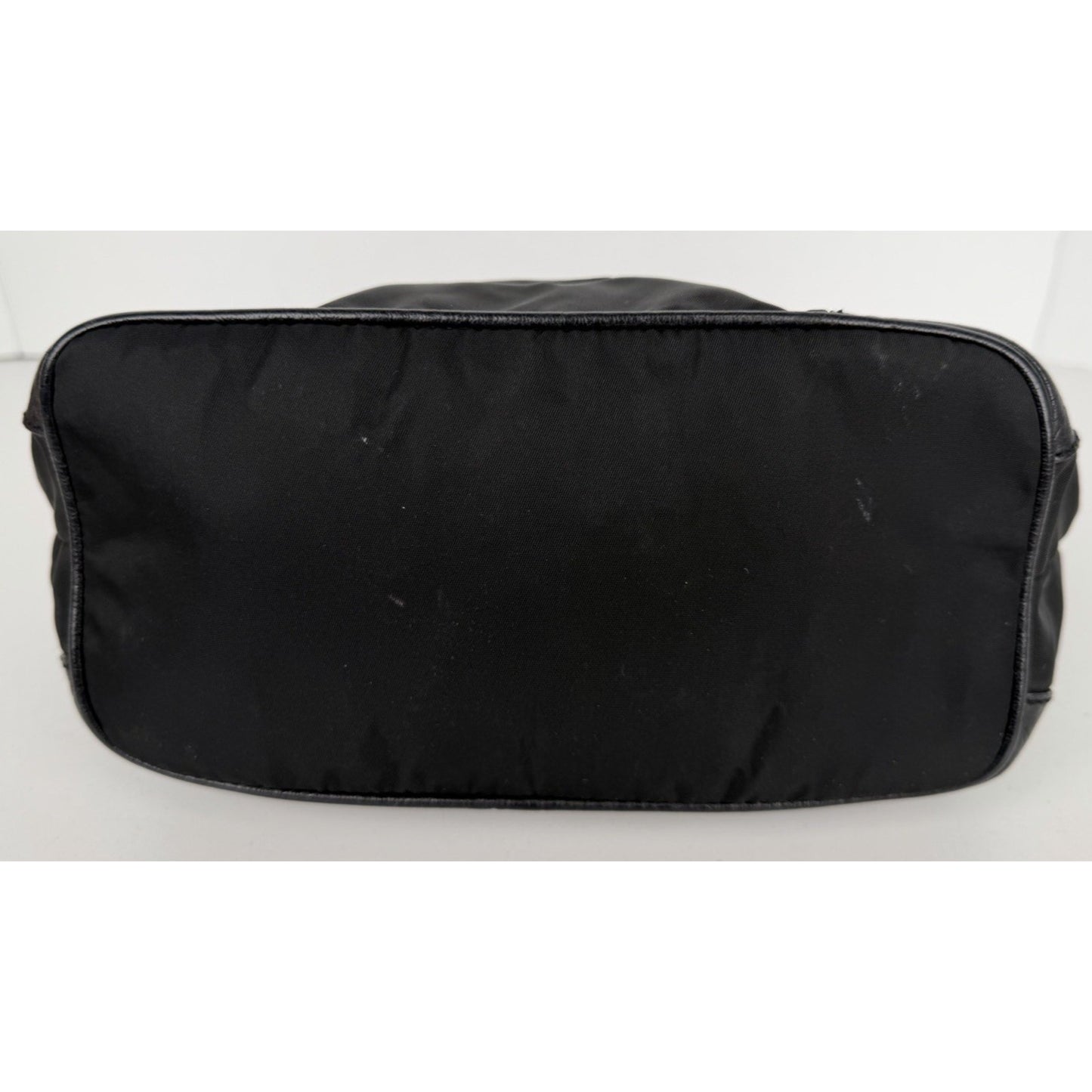 Prada Tessuto Nylon Shoulder Bag in Black Nylon with Leather Trim Vintage S08