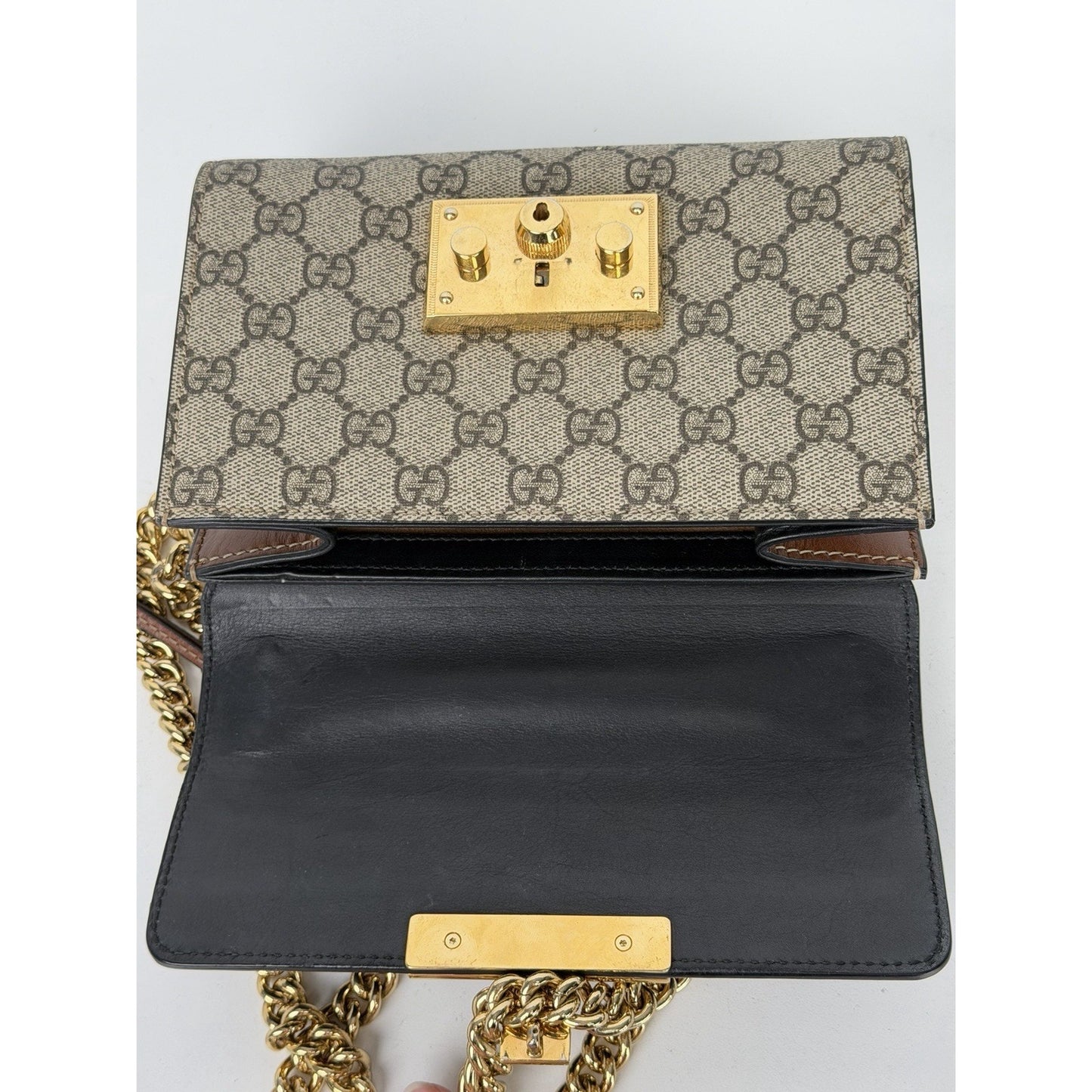 Gucci Padlock Small Shoulder Bag GG Supreme Beige/Black Canvas and Leather S07