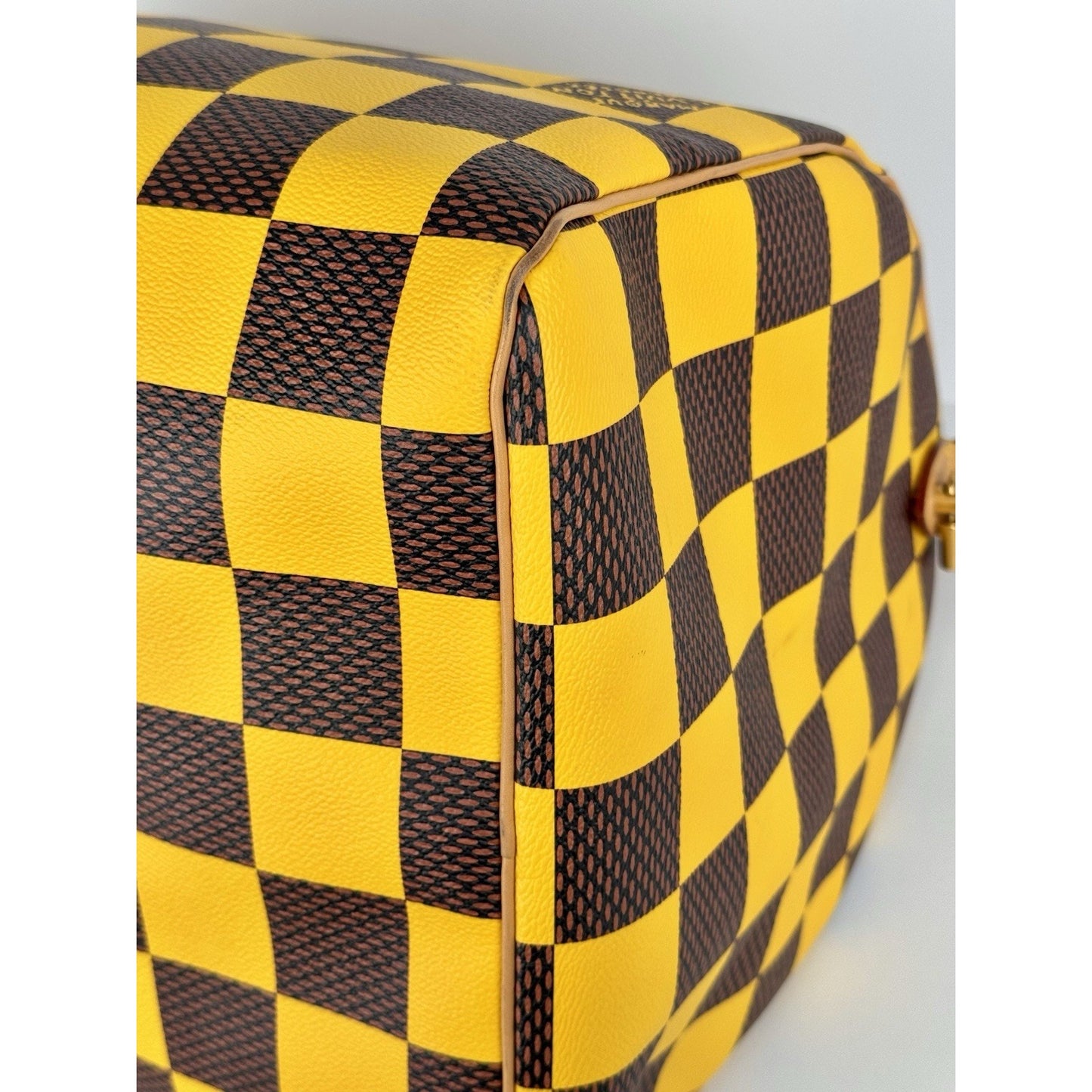 Louis Vuitton Speedy 55 Bandouliere Damier Pop Yellow and Brown Canvas