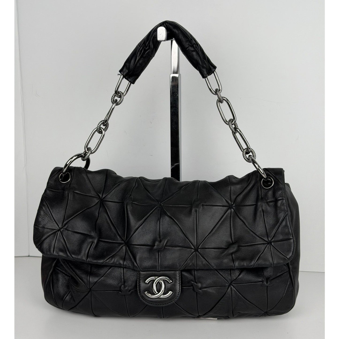 Chanel Quilted Soft Squares Origami Flap Black Shoulder Bag 2008-2009 B3