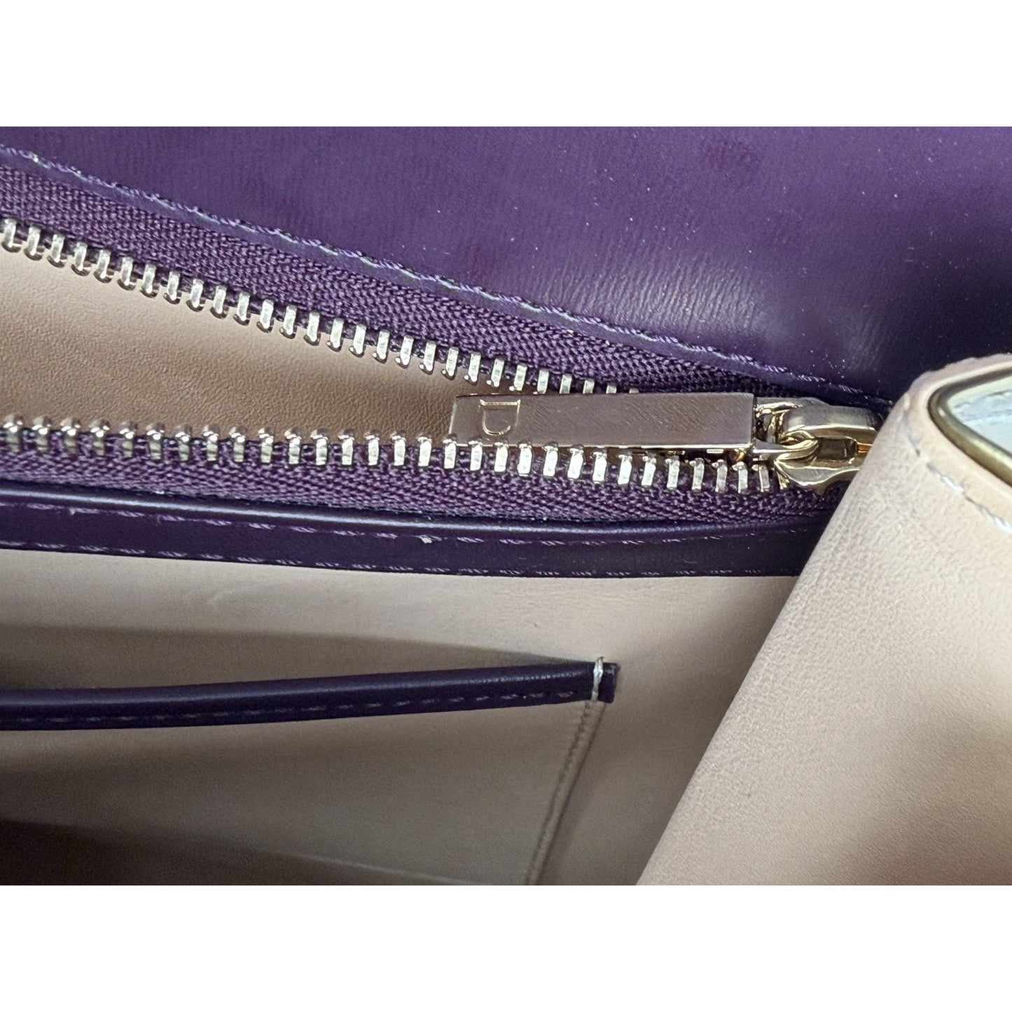 Delvaux Brillant Top Handle Bag GM in Deep Purple & Gold Leather B-6