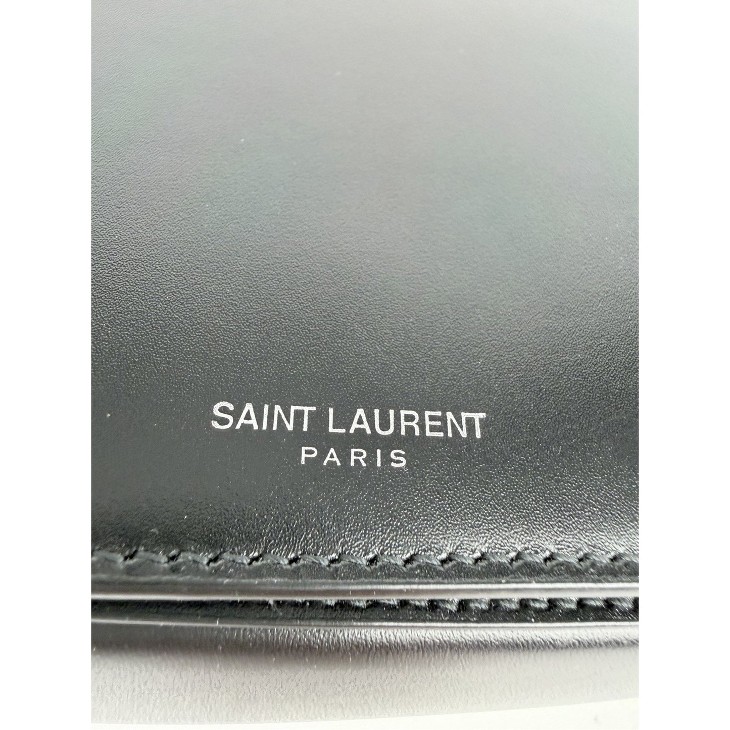 Saint Laurent Small Shoulder Bag in Black Calfskin Leather Foldover Flap Top S11