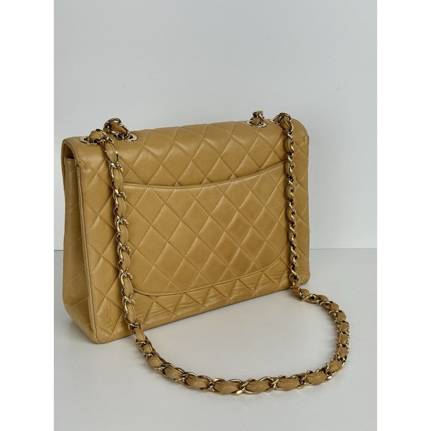 Chanel Classic Flap Bag in Caramel Quilted Lambskin Leather (2002-2003) D-8