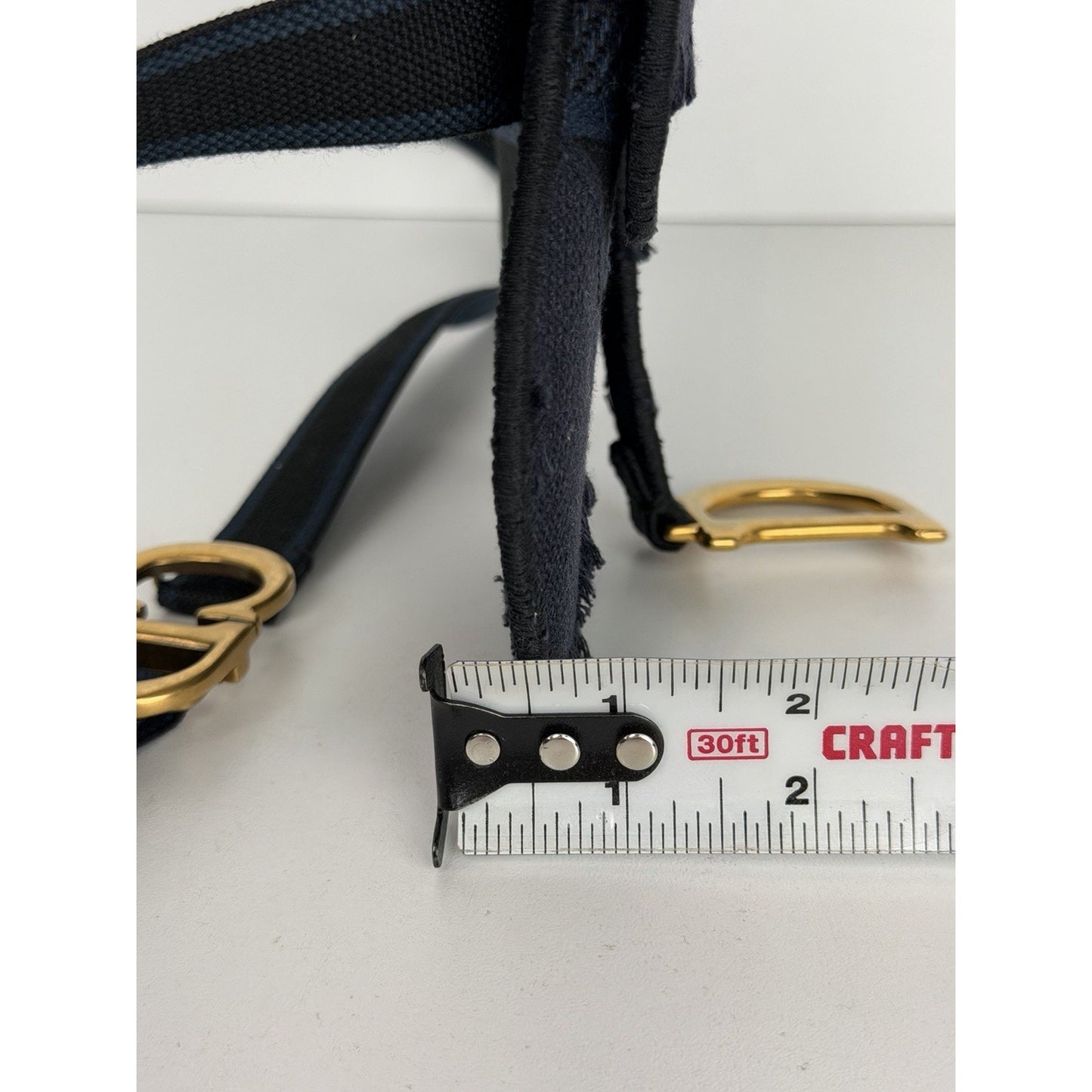 Christian Dior Saddle Belt Bag Mini Canvas Embroidered Camouflage in Blue S07