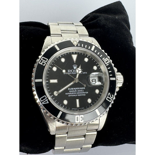Rolex Submariner Date 16610 Stainless Steel Blk Dial Automatic Men's Watch 40mm