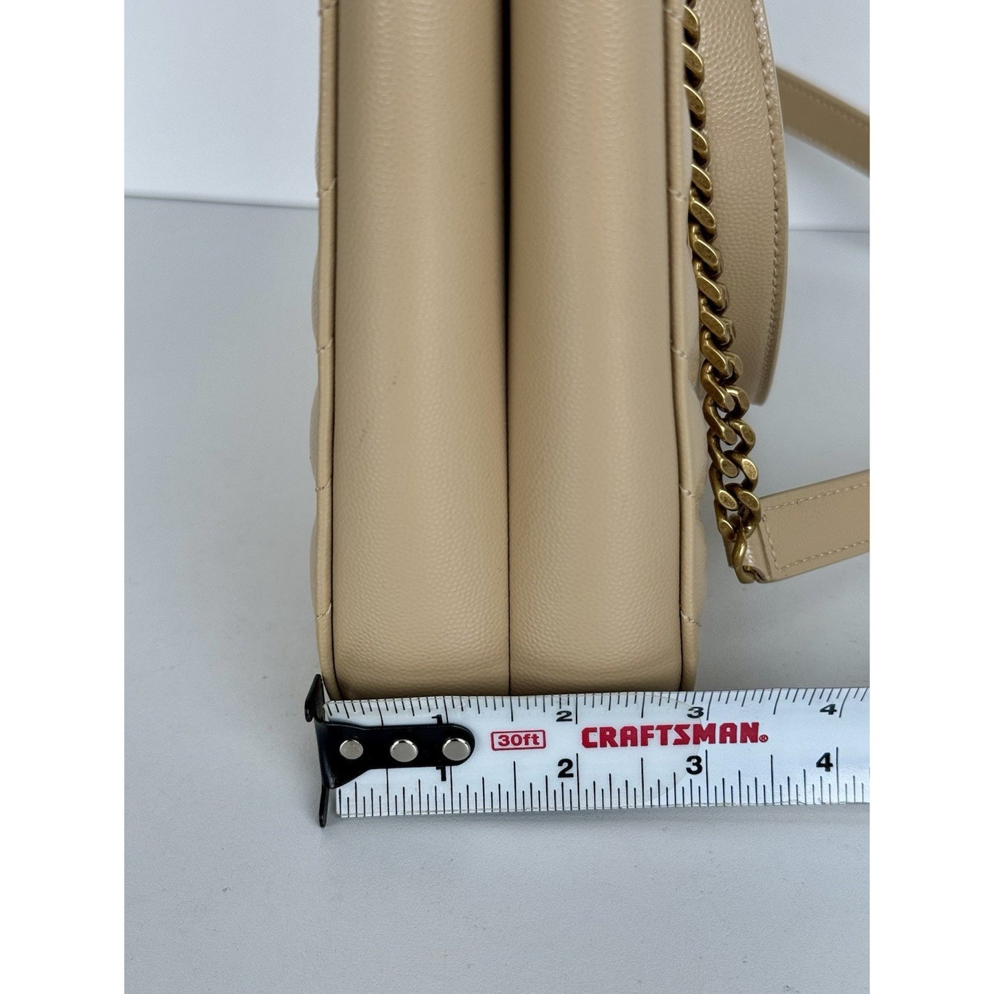 Saint Laurent Tribeca Shopping Tote Beige Grain De Poudre Leather C-9