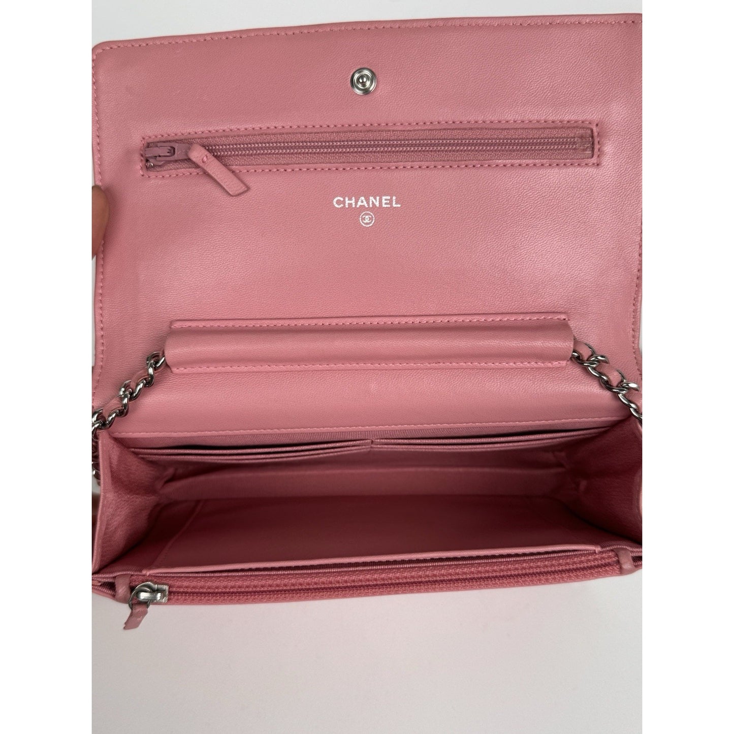 Chanel Wallet On Chain Pink Quilted Leather B-6