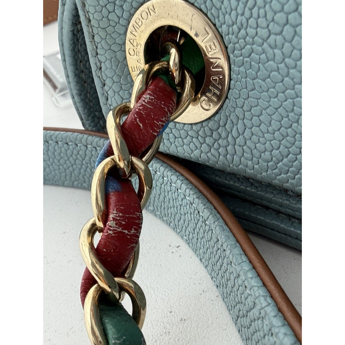 Chanel Paris-Cuba Medium Top Handle Shoulder Bag in Blue Caviar Leather 2017 D4