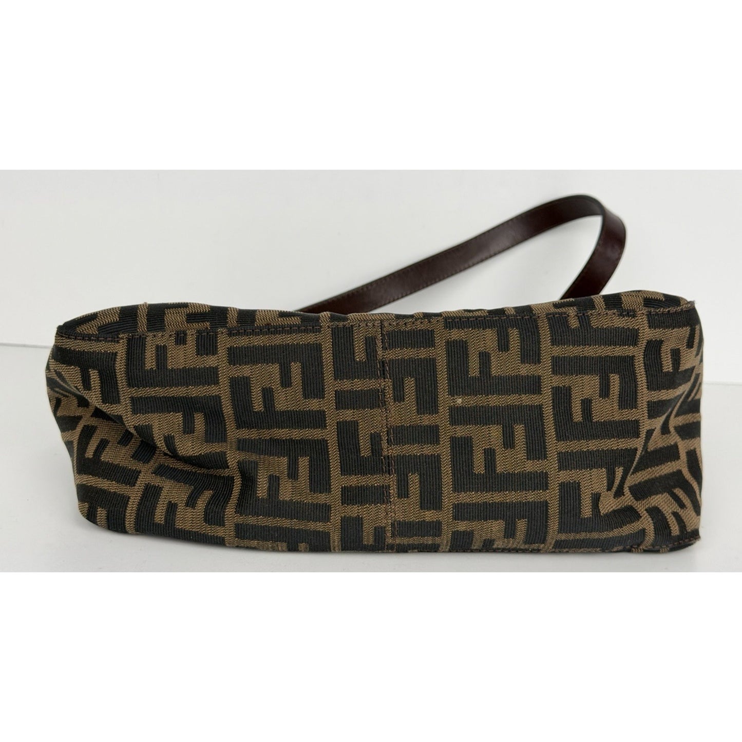 Fendi Zucca Mama Baguette Tobacco Medium Shoulder Bag in Brown Canvas E1