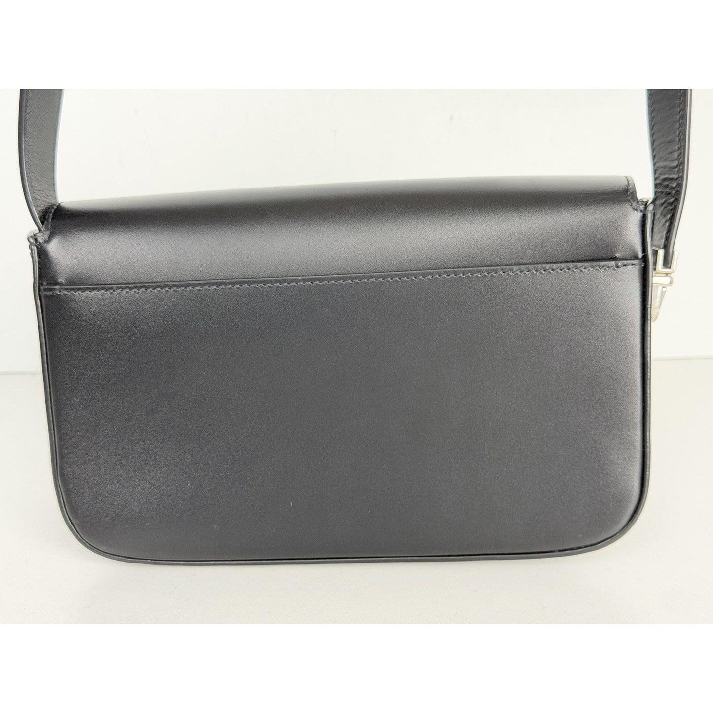 Saint Laurent Small Shoulder Bag in Black Calfskin Leather Foldover Flap Top S11
