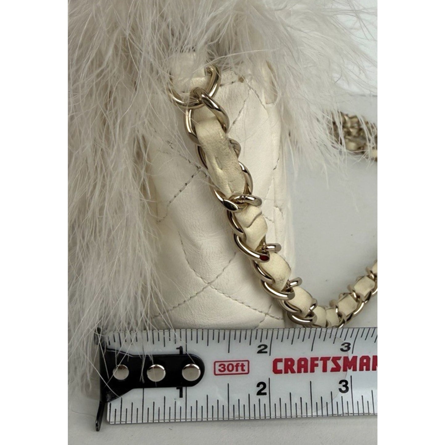 Chanel Quilted Flap Bag made with Fluffy White Feathers 2019 D-2