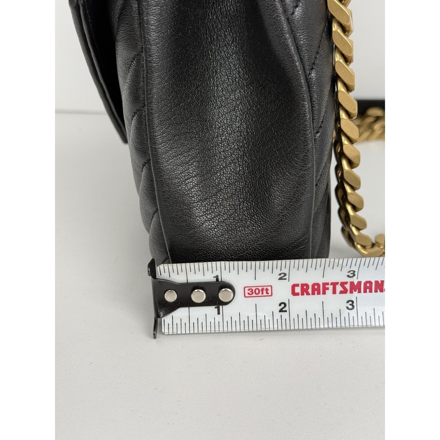 Saint Laurent Medium College Bag Chevron Quilted Black Leather