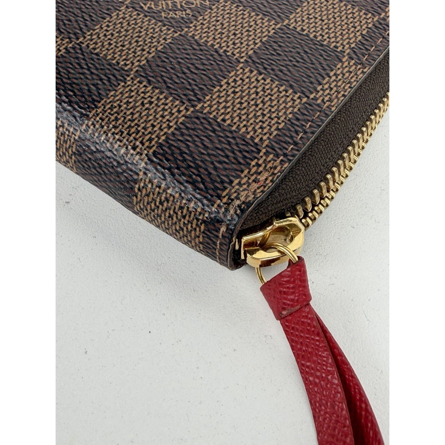 Louis Vuitton Clemence Zippy Wallet in Damier Ebene Coated Canvas NFC