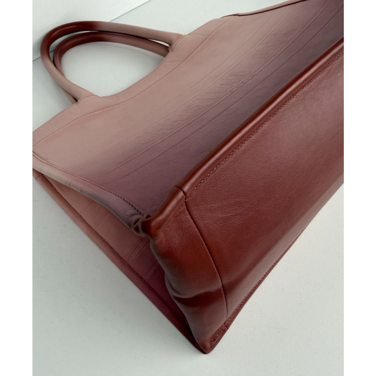 Christian Dior Book Tote Medium Shoulder Bag in Gradient Pink Leather 2021 E-3
