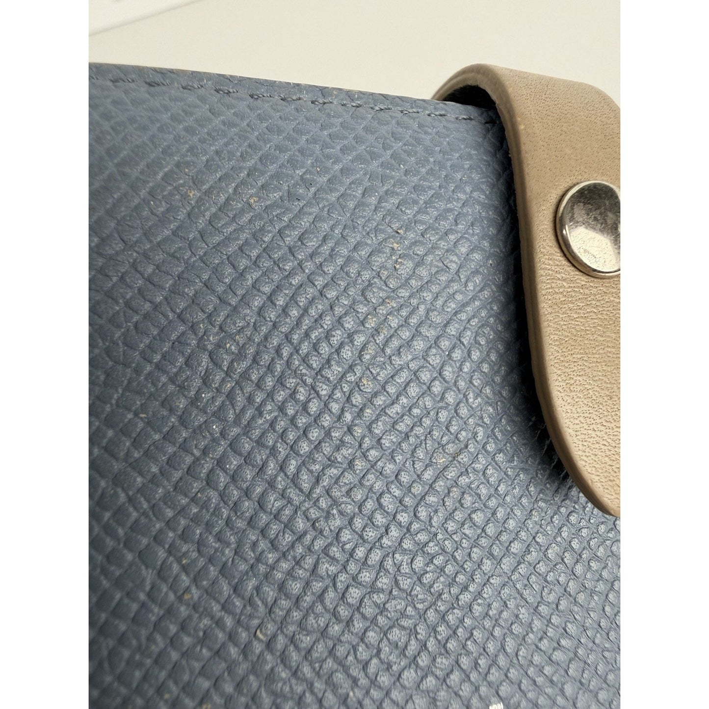 Celine Accordion Card Holder in Blue Grained Calfskin Leather K1