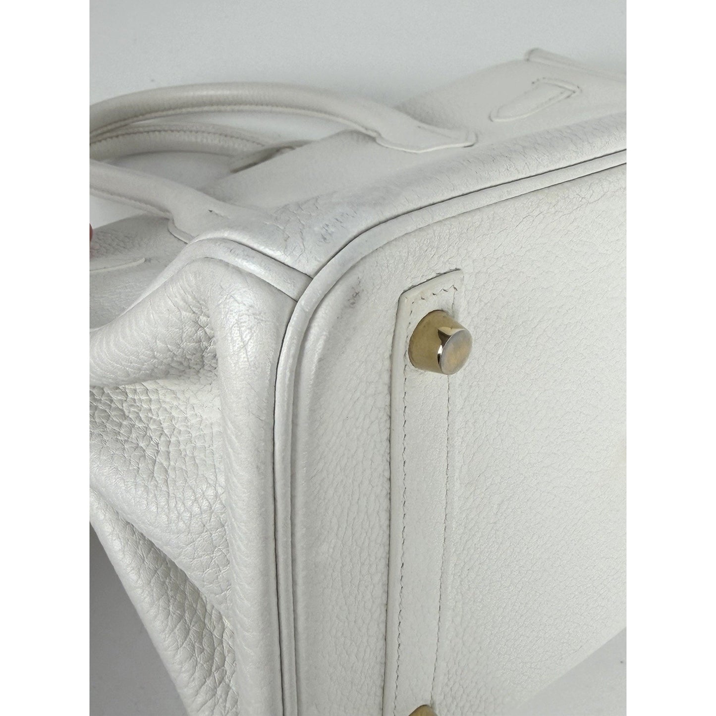 Hermes Birkin 30 Handbag in Off-White Clemence Leather 2015