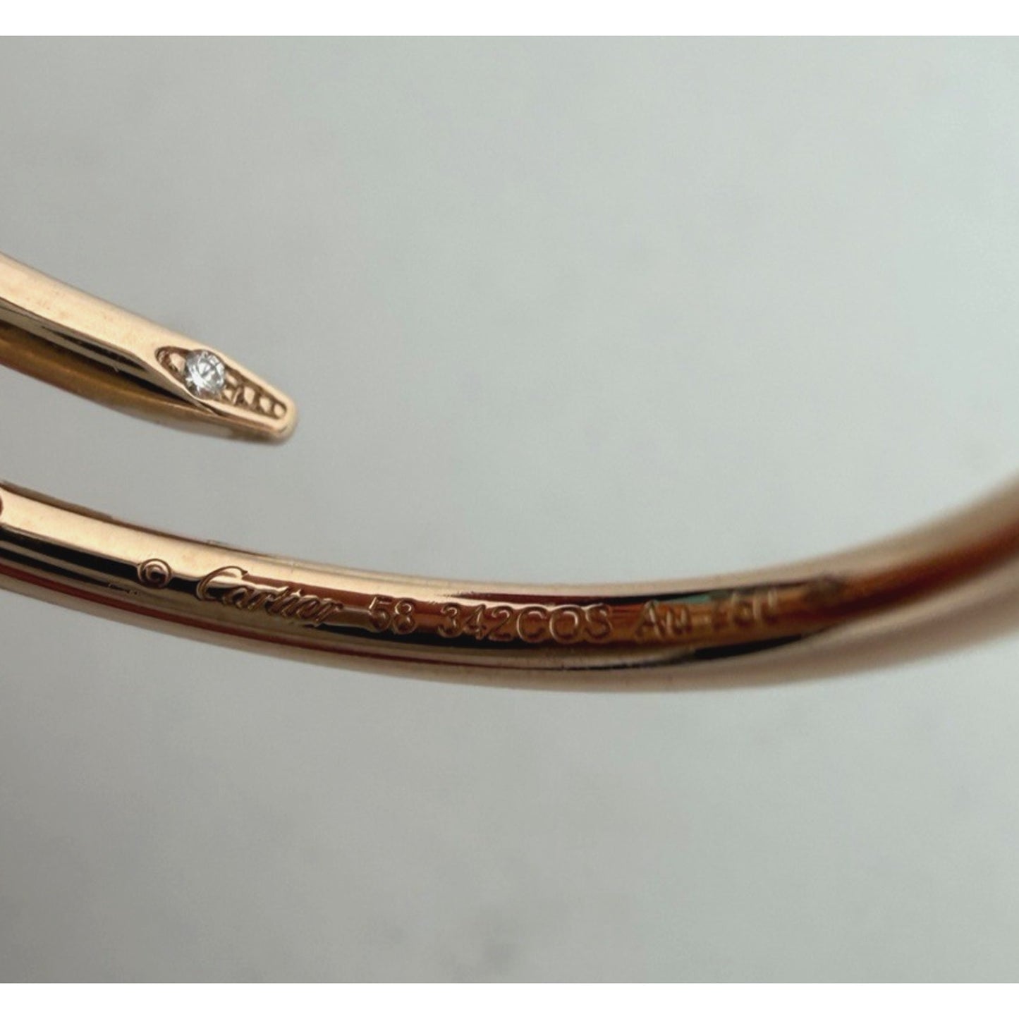 Cartier Juste Un Clou Small Model Ring in 18k Rose Gold with Diamonds Size 58
