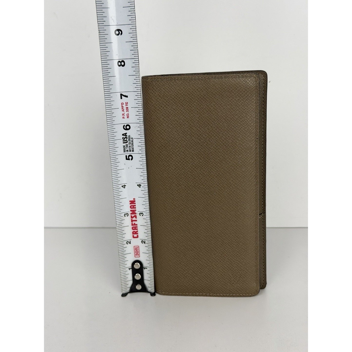 Louis Vuitton Taiga Brazza Long Wallet in Neutral Beige Leather 2013