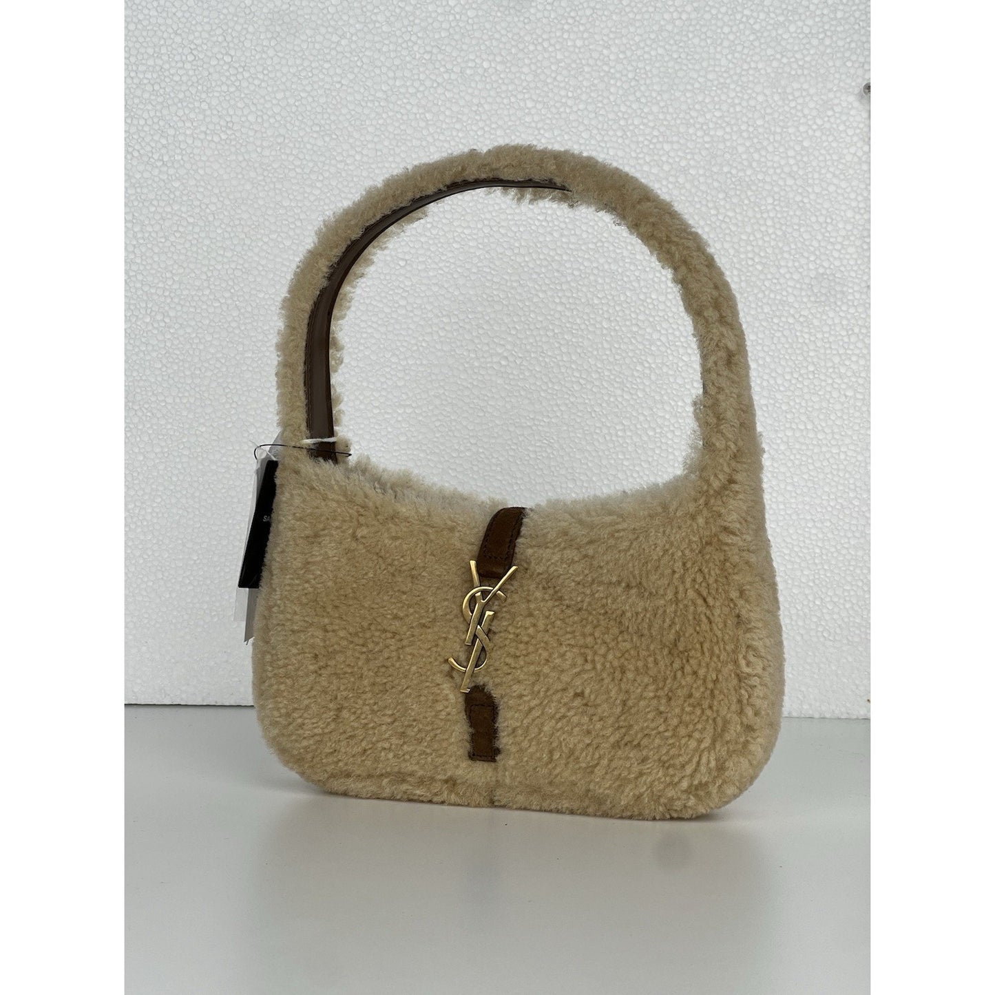 Saint Laurent Le 5 A 7 Mini Shearling & Leather Hobo Women’s Bag C-5