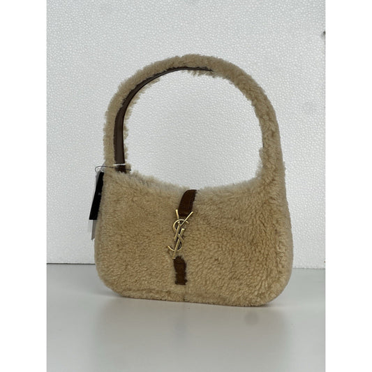 Saint Laurent Le 5 A 7 Mini Shearling & Leather Hobo Women’s Bag C-5