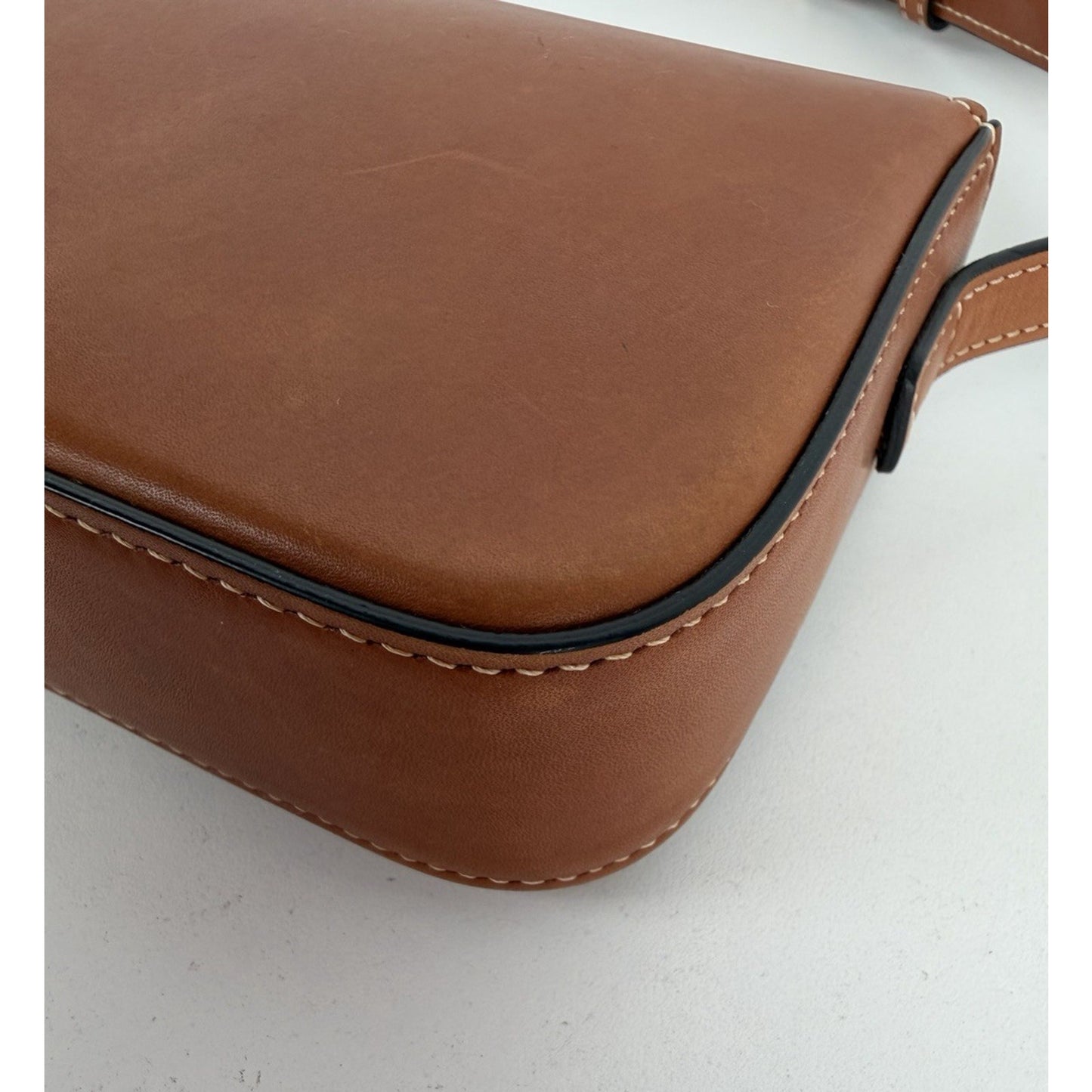 Celine Triomphe Claude Shoulder Bag in Natural Calfskin Leather Gold Hardware C5