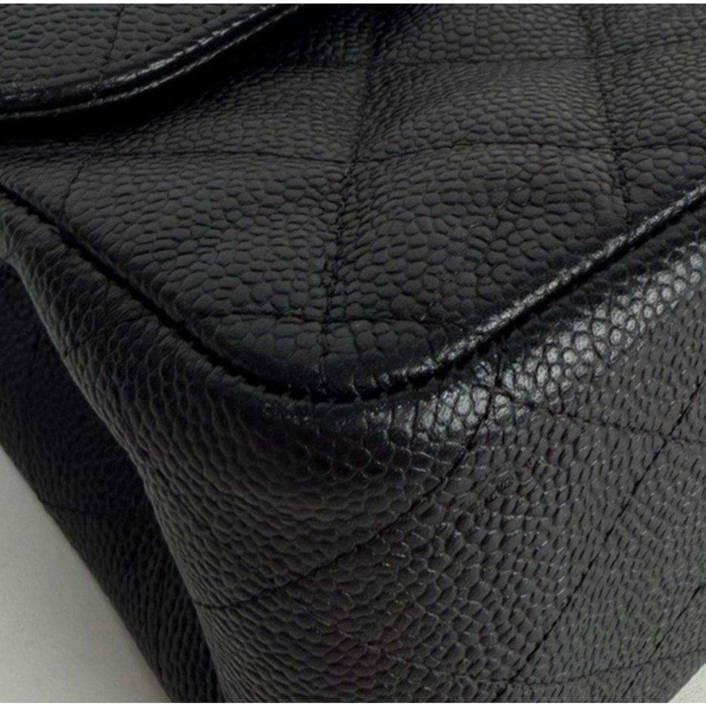 Chanel Classic Double Flap Jumbo Bag in Black Caviar Leather 2014 D-7