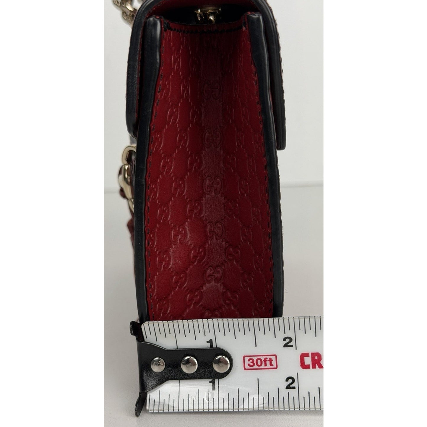 Gucci Microguccissima Mini Emily Bag Crossbody with Tassels in Red Leather S17