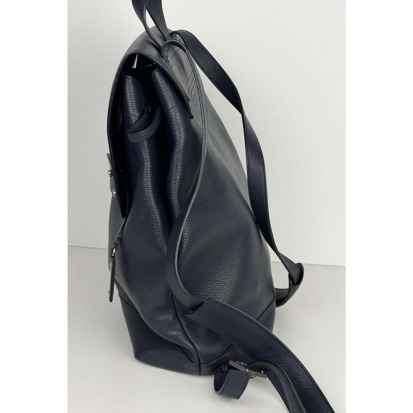 Saint Laurent Backpack Sac de Jour Grained Navy Calfskin Leather