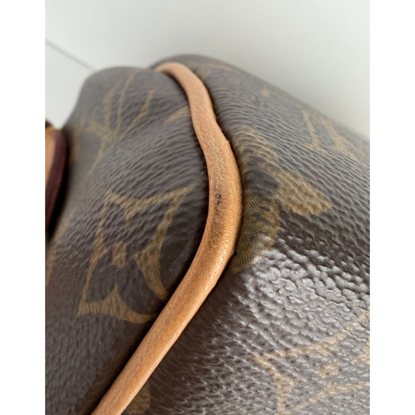 Louis Vuitton Speedy 20 HandBag Bandouliere Monogram Canvas & Pink Strap NFC E1