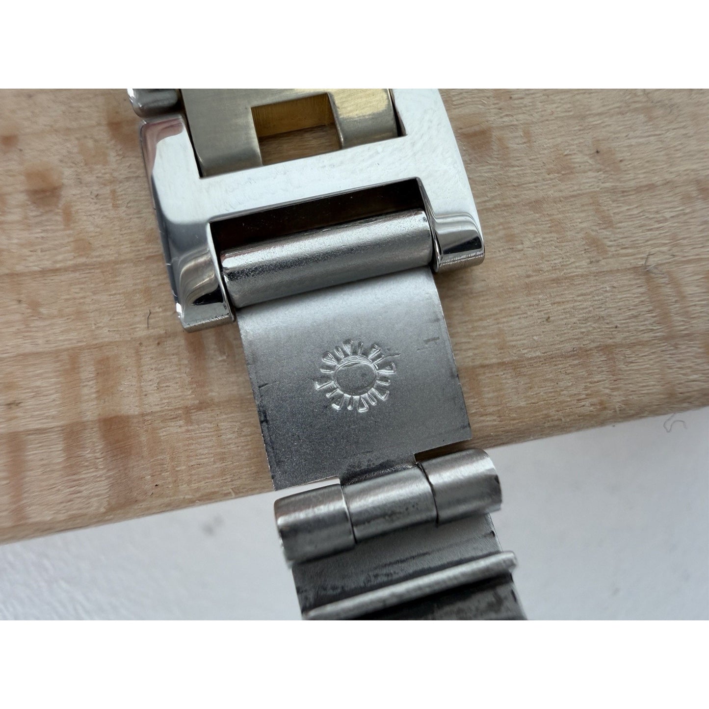 Hermes Two-Tone Stainless Steel Clipper Classique PM Watch with Yellow Dial