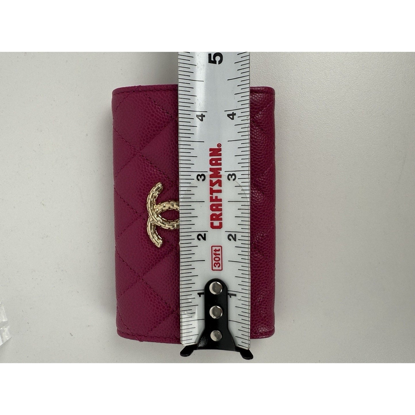 Chanel Interlocking CC Logo Bifold Pink Caviar Leather Women's Wallet