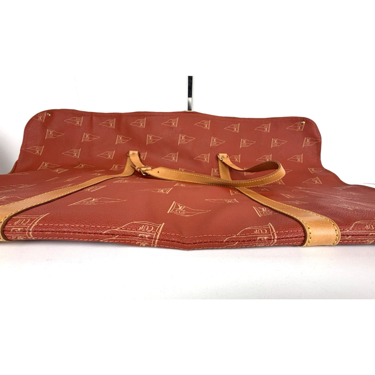 Louis Vuitton America's Cup Garment Travel Bag in Red Coated Canvas 1994 S19
