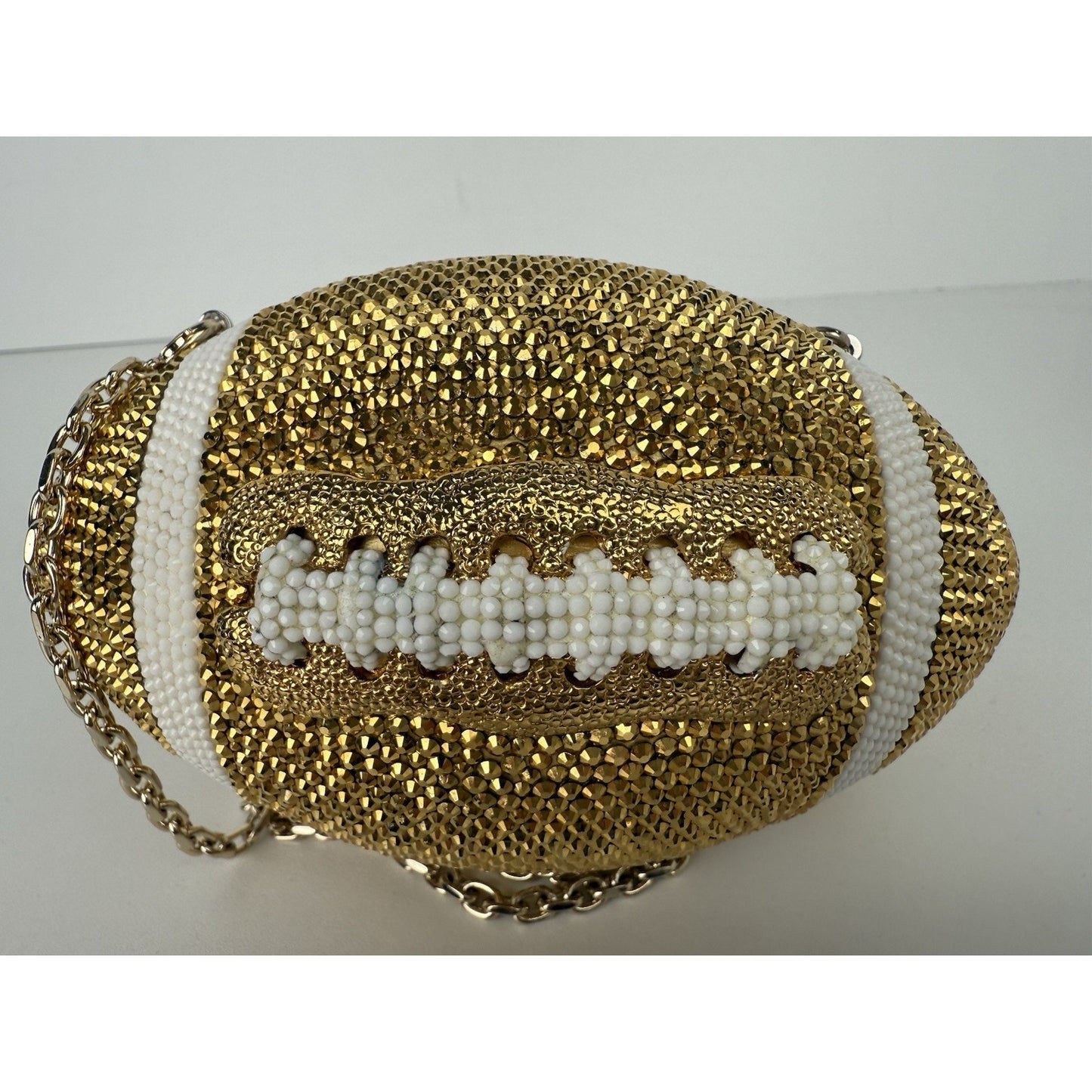 Judith Leiber Crystal Football Minaudiere Bag
