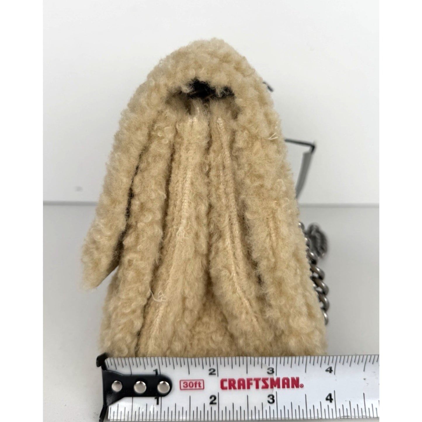 Balenciaga Crush Small Chain Bag in Beige Curly Fake Shearling E7