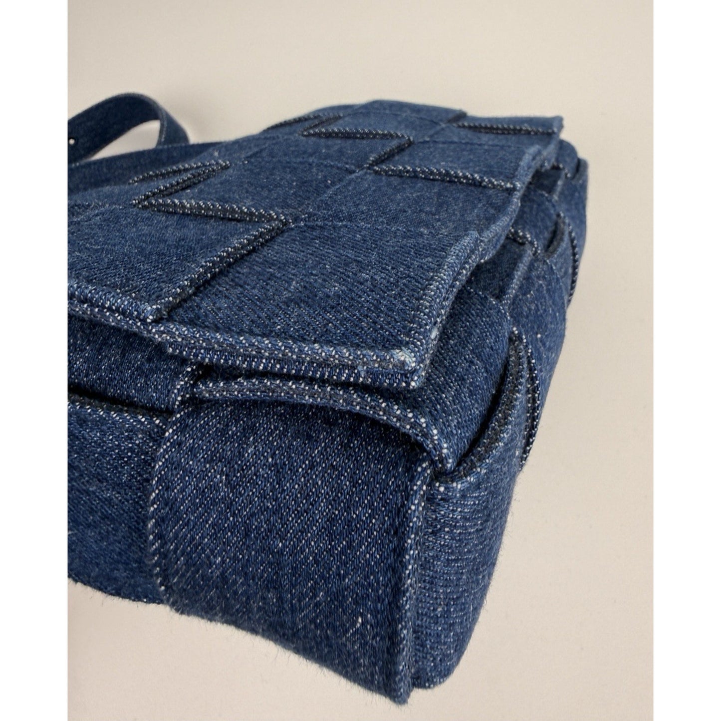 Bottega Veneta Cassette Crossbody Bag in Blue Denim Intrecciato Regular C3