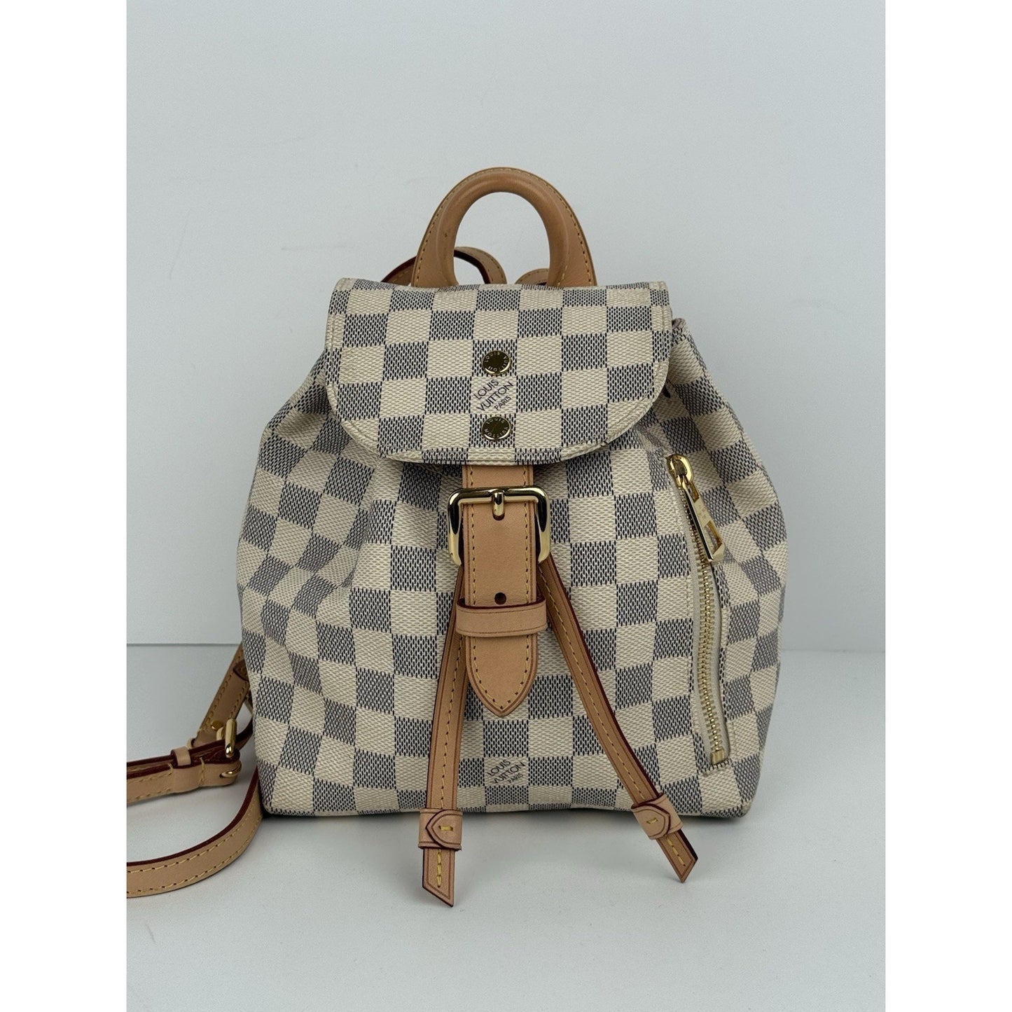 LOUIS VUITTON Damier Azur Sperone BB Backpack Ivory Canvas