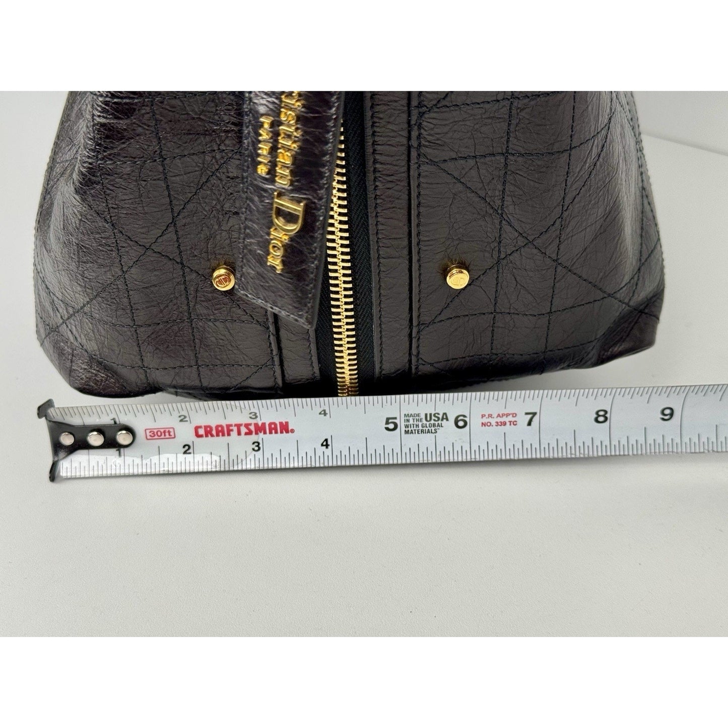 Christian Dior D-Journey Bag Eggplant Crinkled Calfskin Gold Hardware