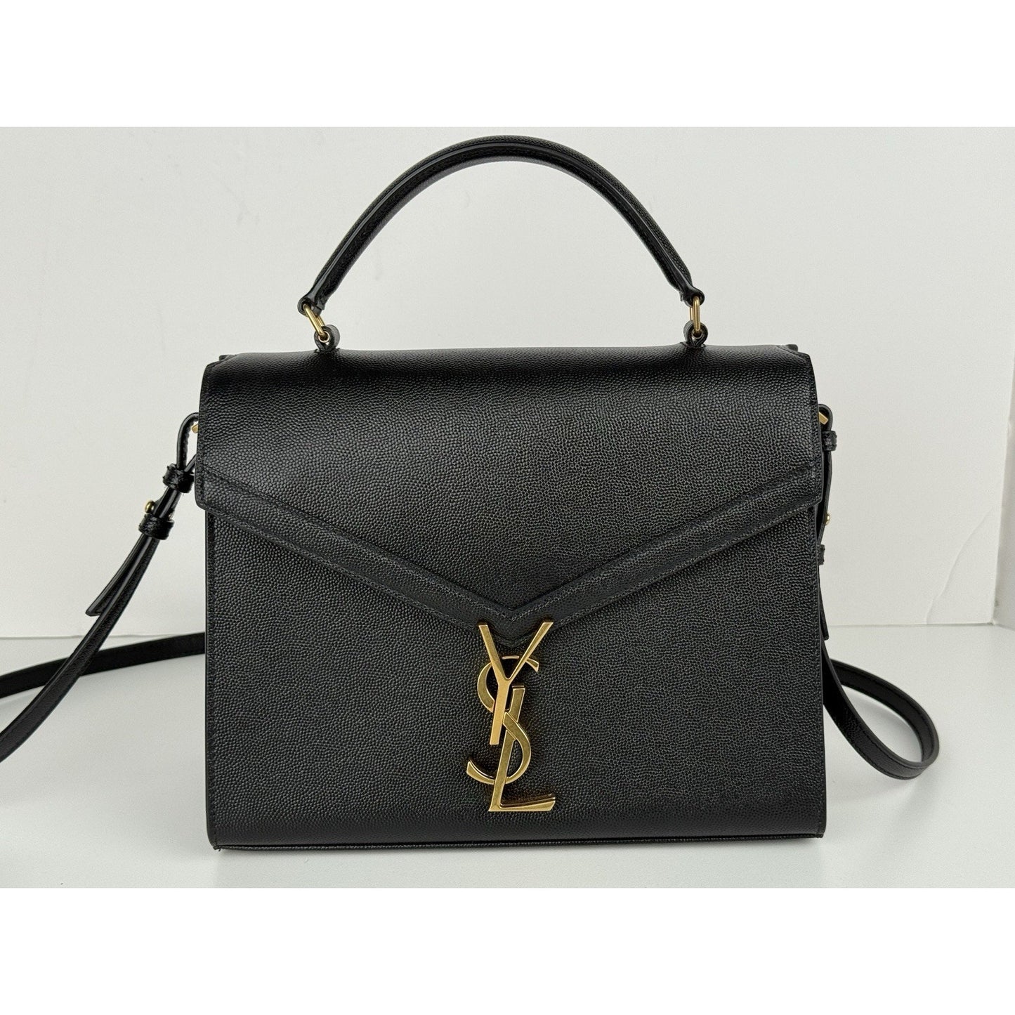 Saint Laurent Cassandra Mini Top Handle Women's Bag in Grain Embossed Leather