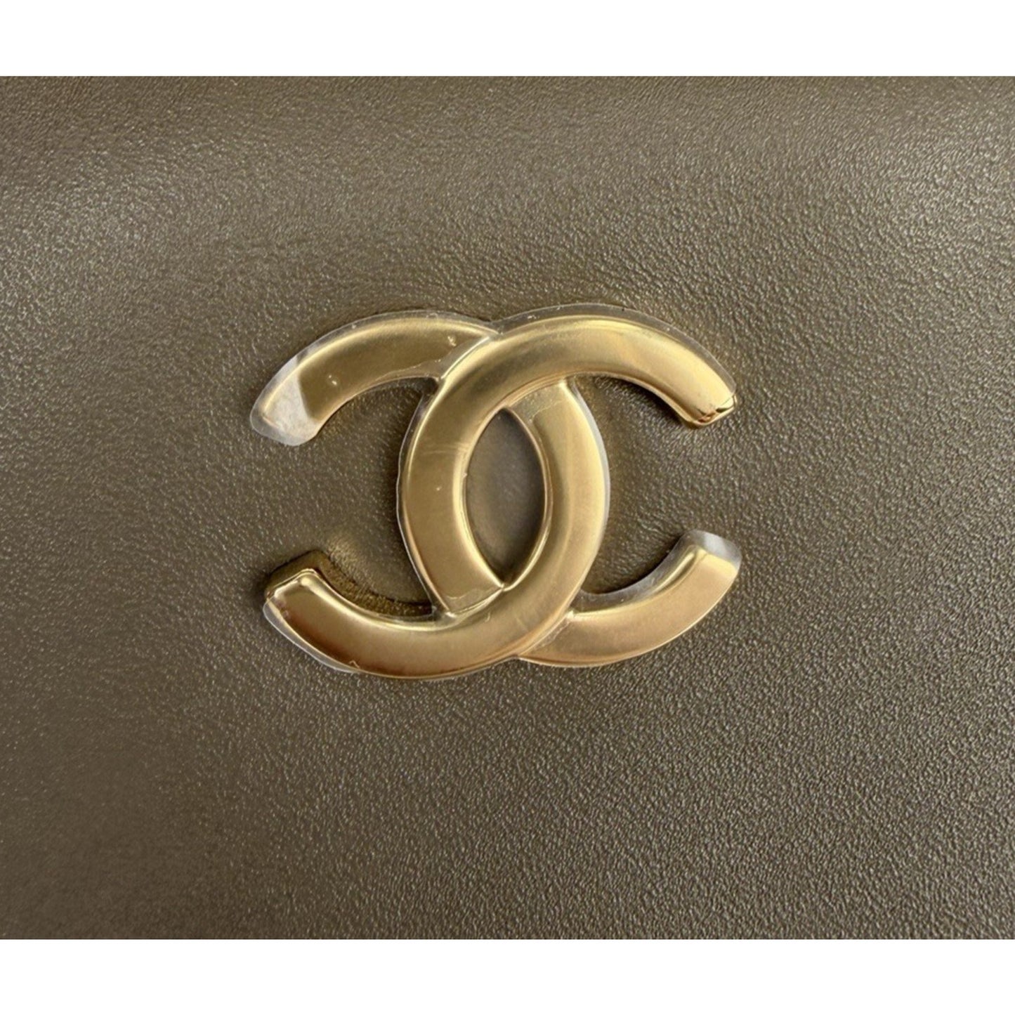 Chanel Perfect Bowling Large Bag in Khaki Brown Calfskin Leather D8