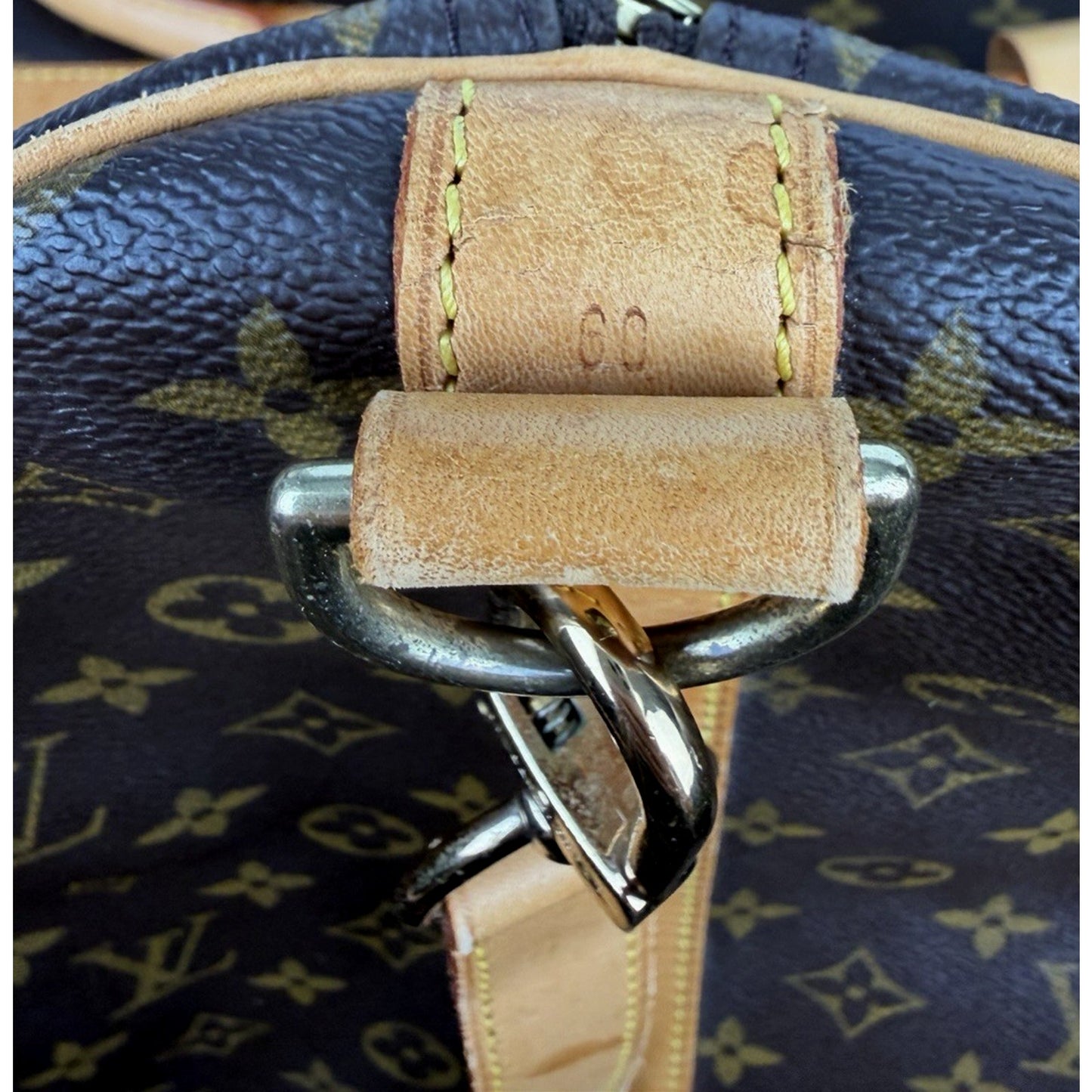 Louis Vuitton Keepall 60 Bag Brown Coated Canvas Classic Monogram Patter 1997 S