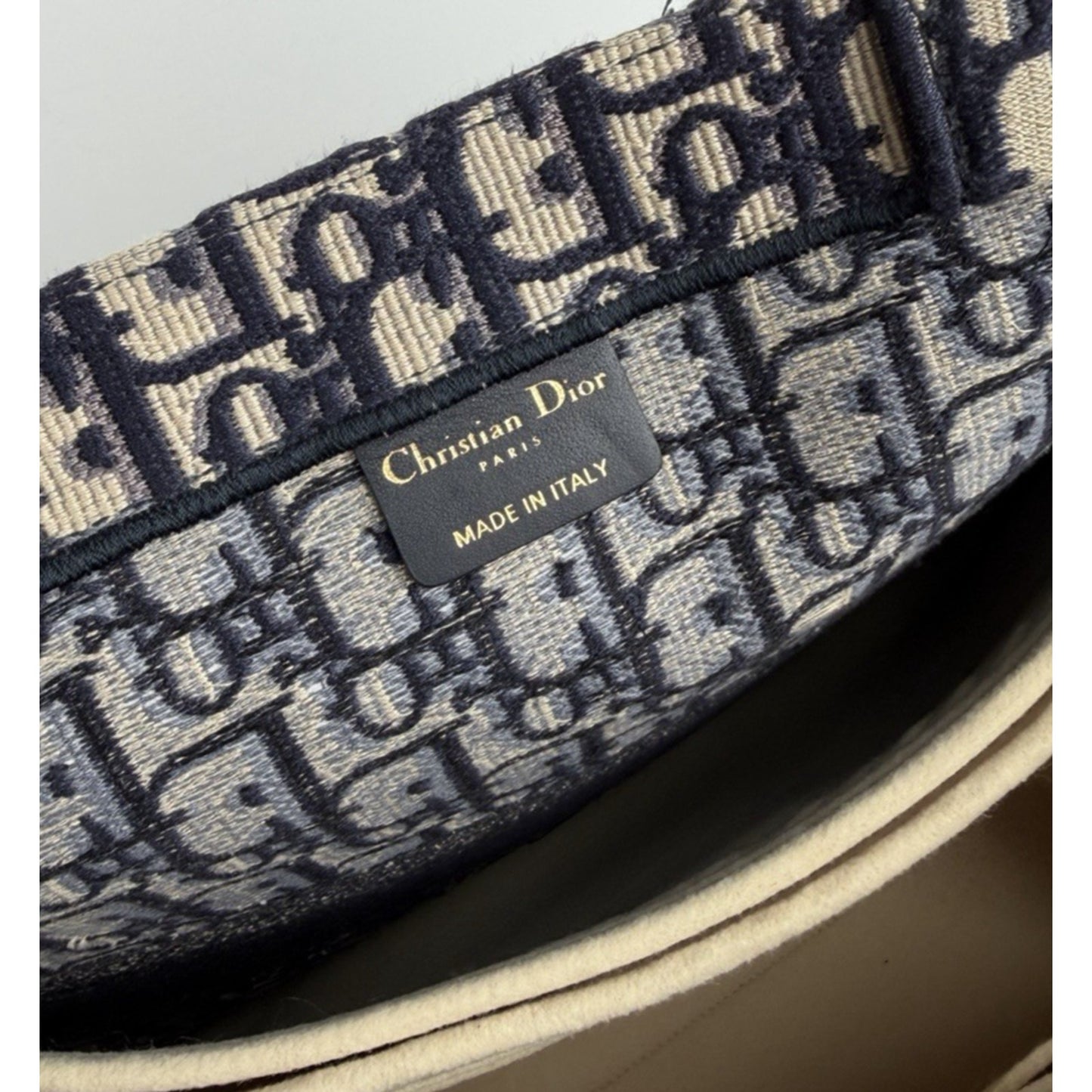Christian Dior Oblique Large Book Tote Bag Blue Classic Monogram Canvas 2019 D3