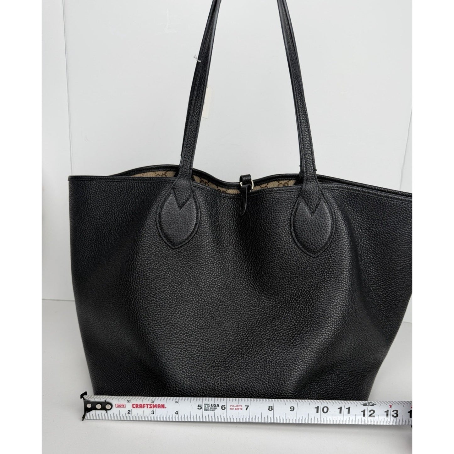 Gucci Totissima Reversible Tote Bag Large in Black Pebbled Leather E-2